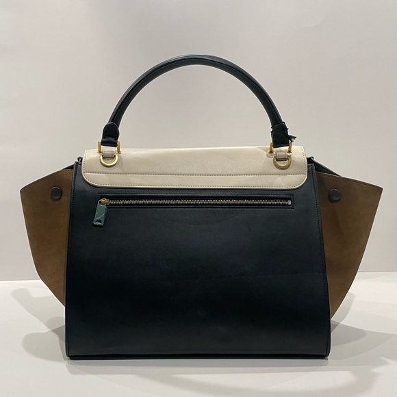 ICONIC☆Vintage Celine Trapeze - Tricolor Ivory Flap/Khaki/Black☆NWT - Picture 4 of 15
